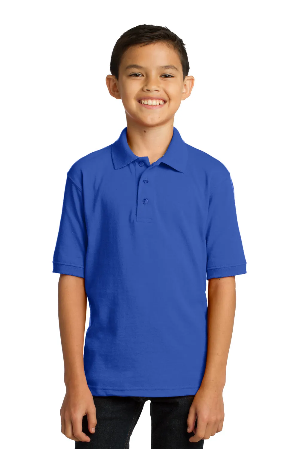 Port & Company Youth Core Stain Resistant Short Sleeve Polo Shirt - Royal Blue