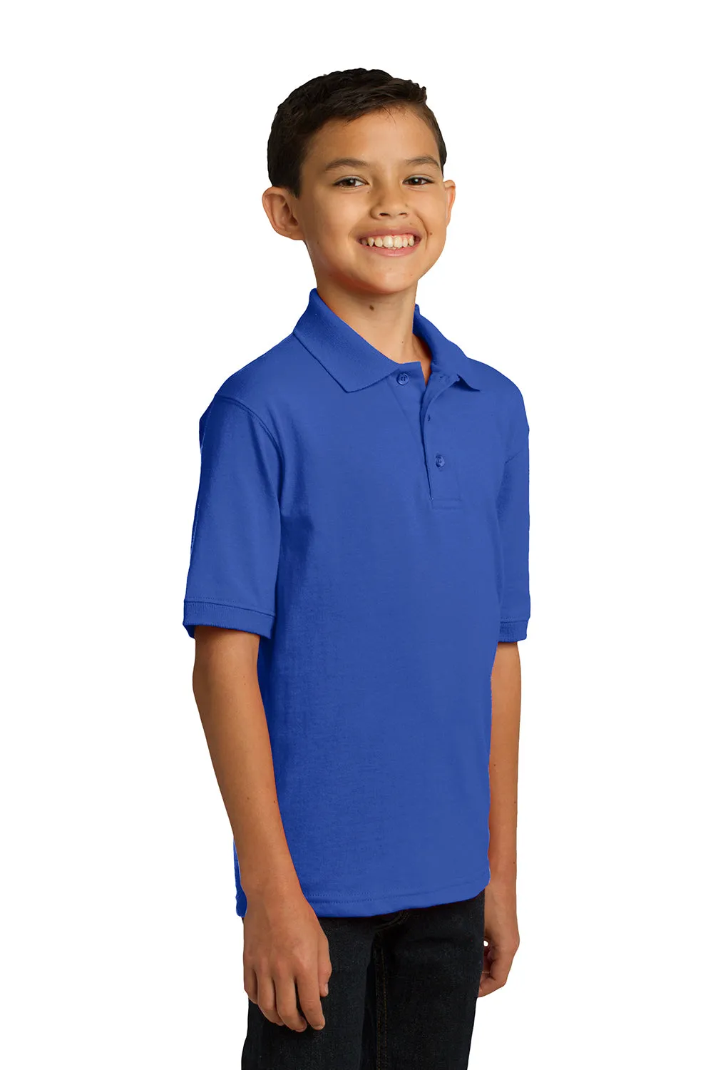 Port & Company Youth Core Stain Resistant Short Sleeve Polo Shirt - Royal Blue