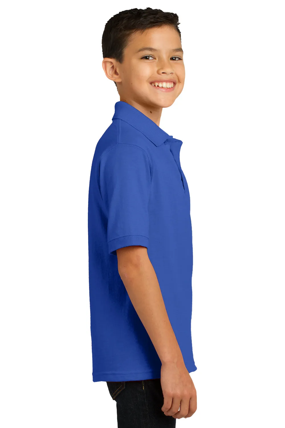Port & Company Youth Core Stain Resistant Short Sleeve Polo Shirt - Royal Blue