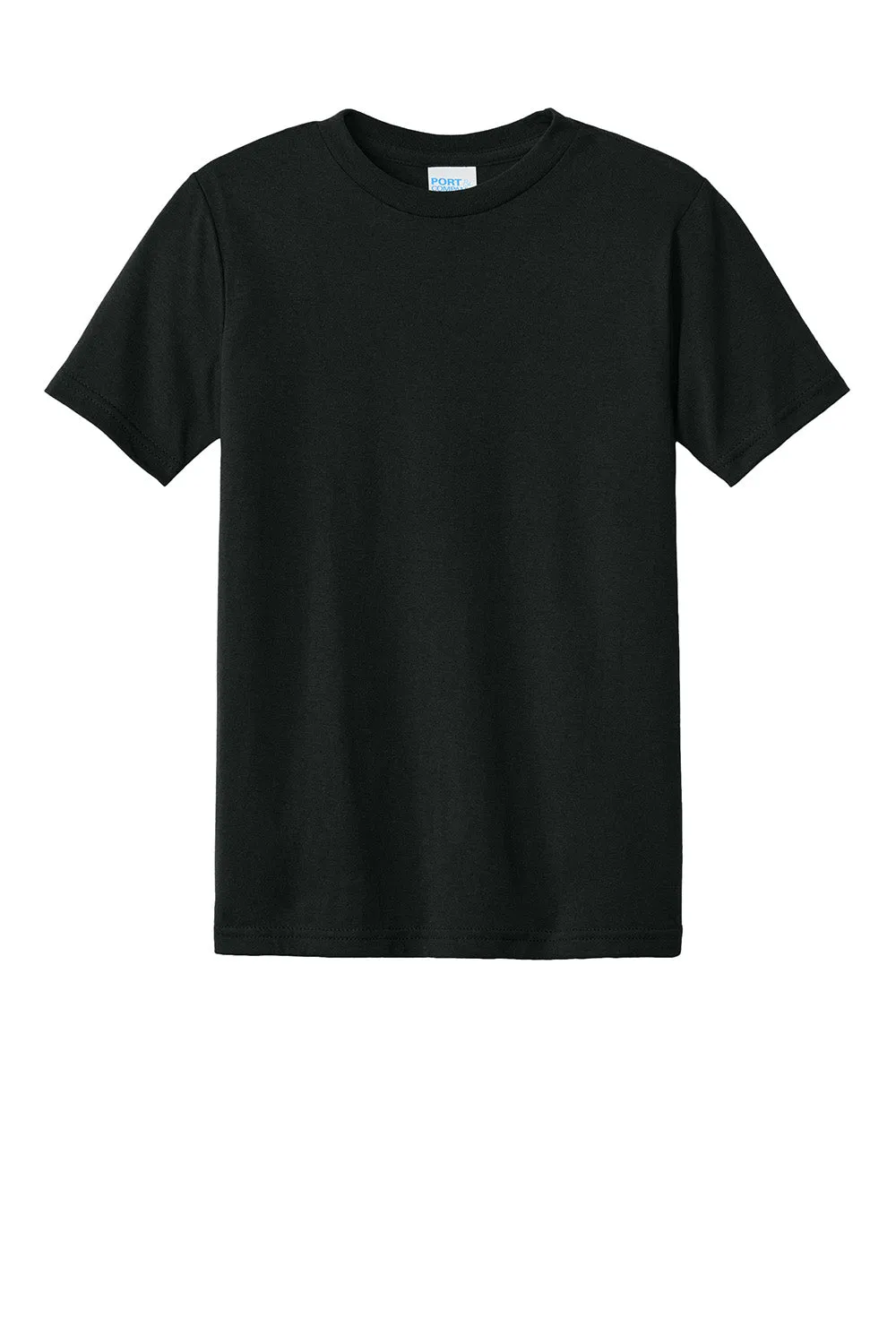 Port & Company Youth CVC Short Sleeve Crewneck T-Shirt - Black