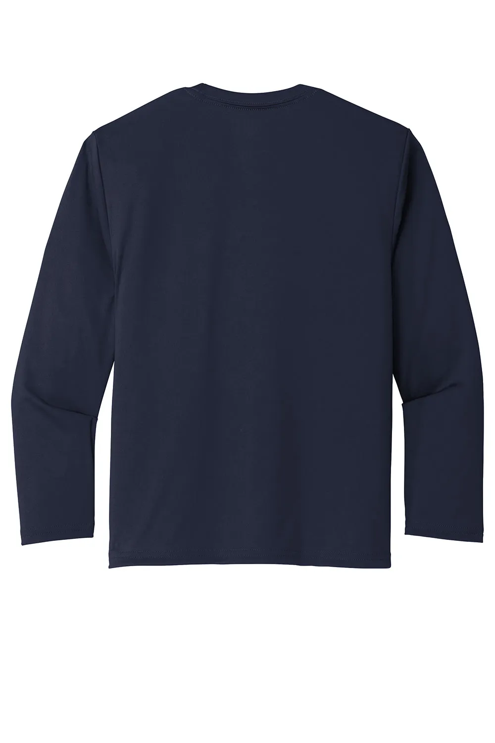 Port & Company Youth Dry Zone Performance Moisture Wicking Long Sleeve Crewneck T-Shirt - Deep Navy Blue