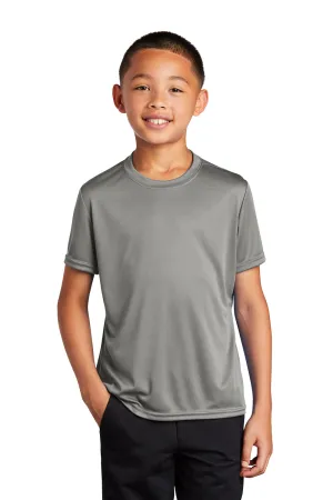Port & Company Youth Dry Zone Performance Moisture Wicking Short Sleeve Crewneck T-Shirt - Concrete Grey
