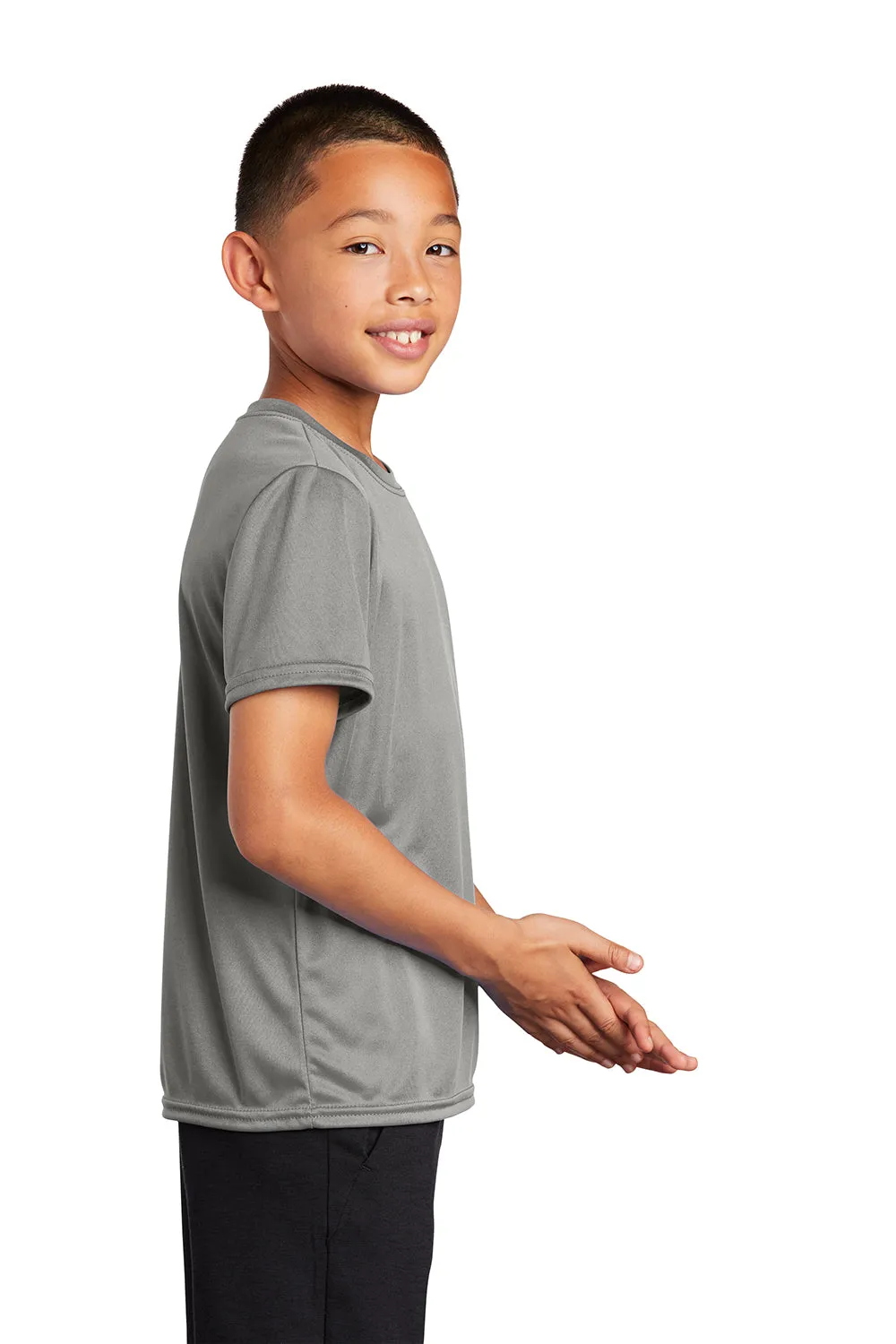 Port & Company Youth Dry Zone Performance Moisture Wicking Short Sleeve Crewneck T-Shirt - Concrete Grey