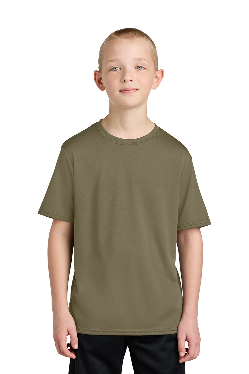 Port & Company Youth Dry Zone Performance Moisture Wicking Short Sleeve Crewneck T-Shirt - Coyote Brown