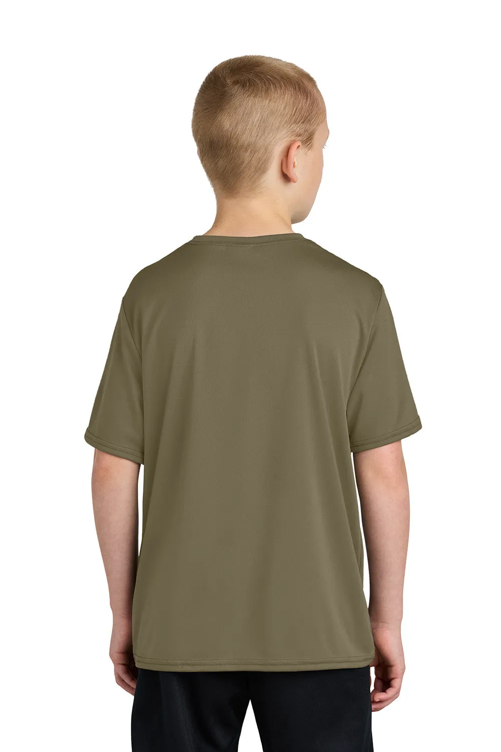Port & Company Youth Dry Zone Performance Moisture Wicking Short Sleeve Crewneck T-Shirt - Coyote Brown