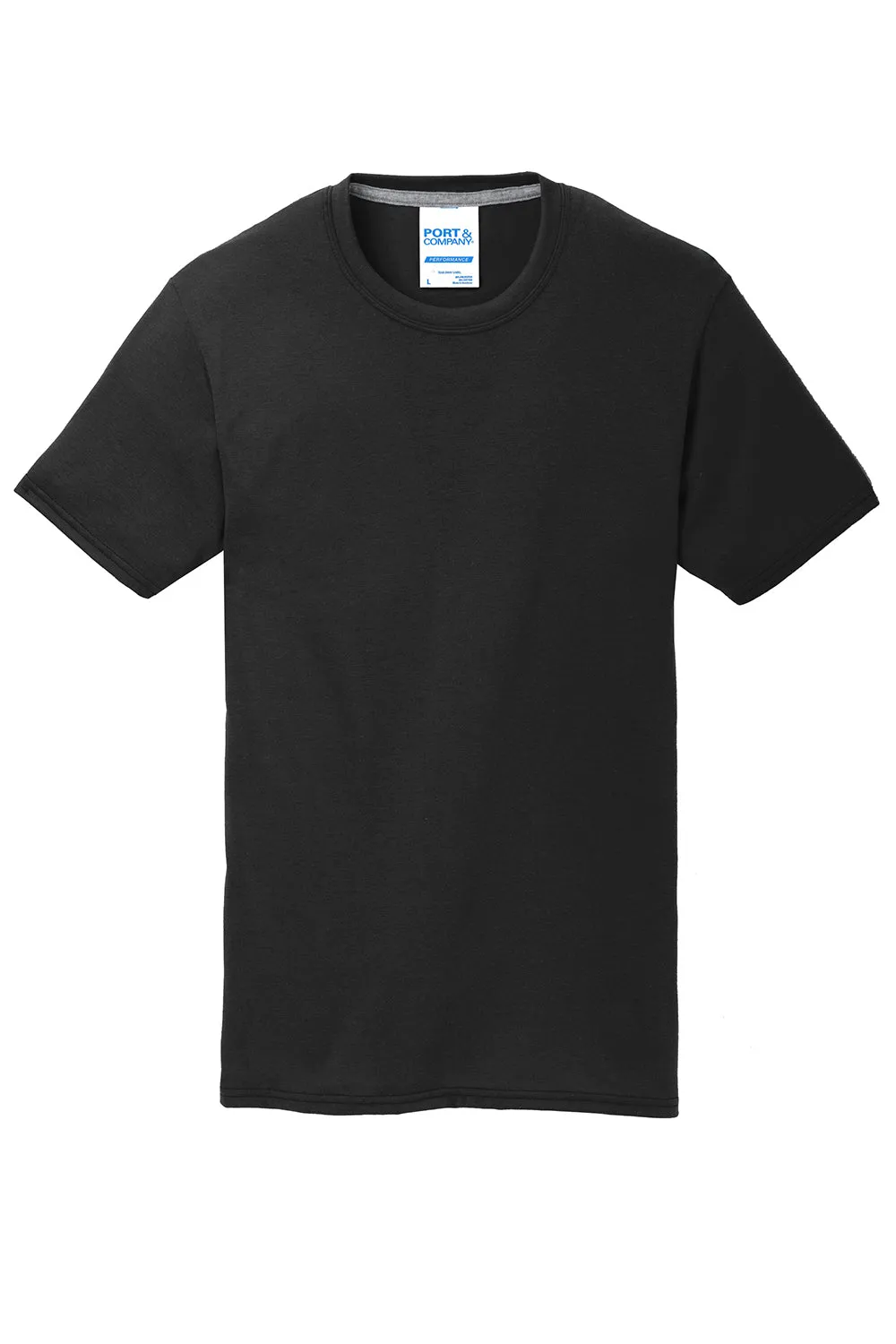 Port & Company Youth Dry Zone Performance Moisture Wicking Short Sleeve Crewneck T-Shirt - Jet Black