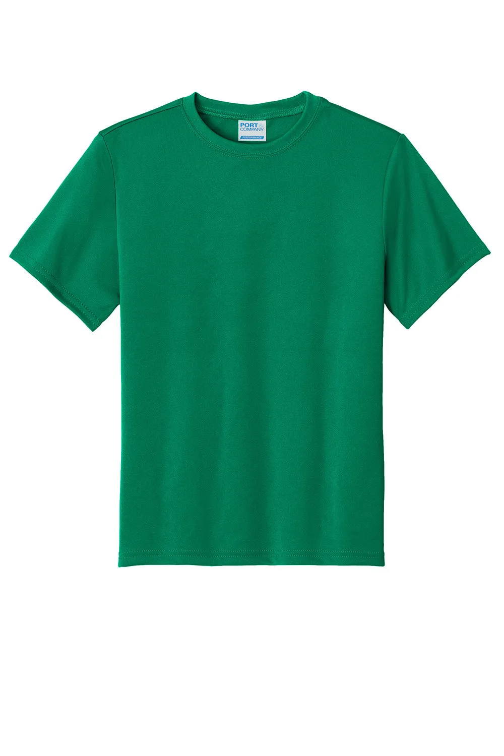 Port & Company Youth Dry Zone Performance Moisture Wicking Short Sleeve Crewneck T-Shirt - Kelly Green