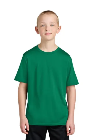 Port & Company Youth Dry Zone Performance Moisture Wicking Short Sleeve Crewneck T-Shirt - Kelly Green