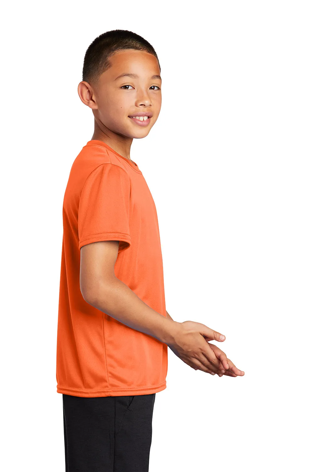 Port & Company Youth Dry Zone Performance Moisture Wicking Short Sleeve Crewneck T-Shirt - Neon Orange
