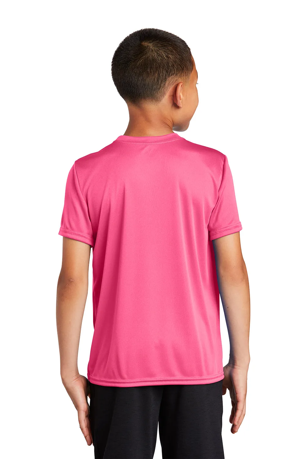 Port & Company Youth Dry Zone Performance Moisture Wicking Short Sleeve Crewneck T-Shirt - Neon Pink