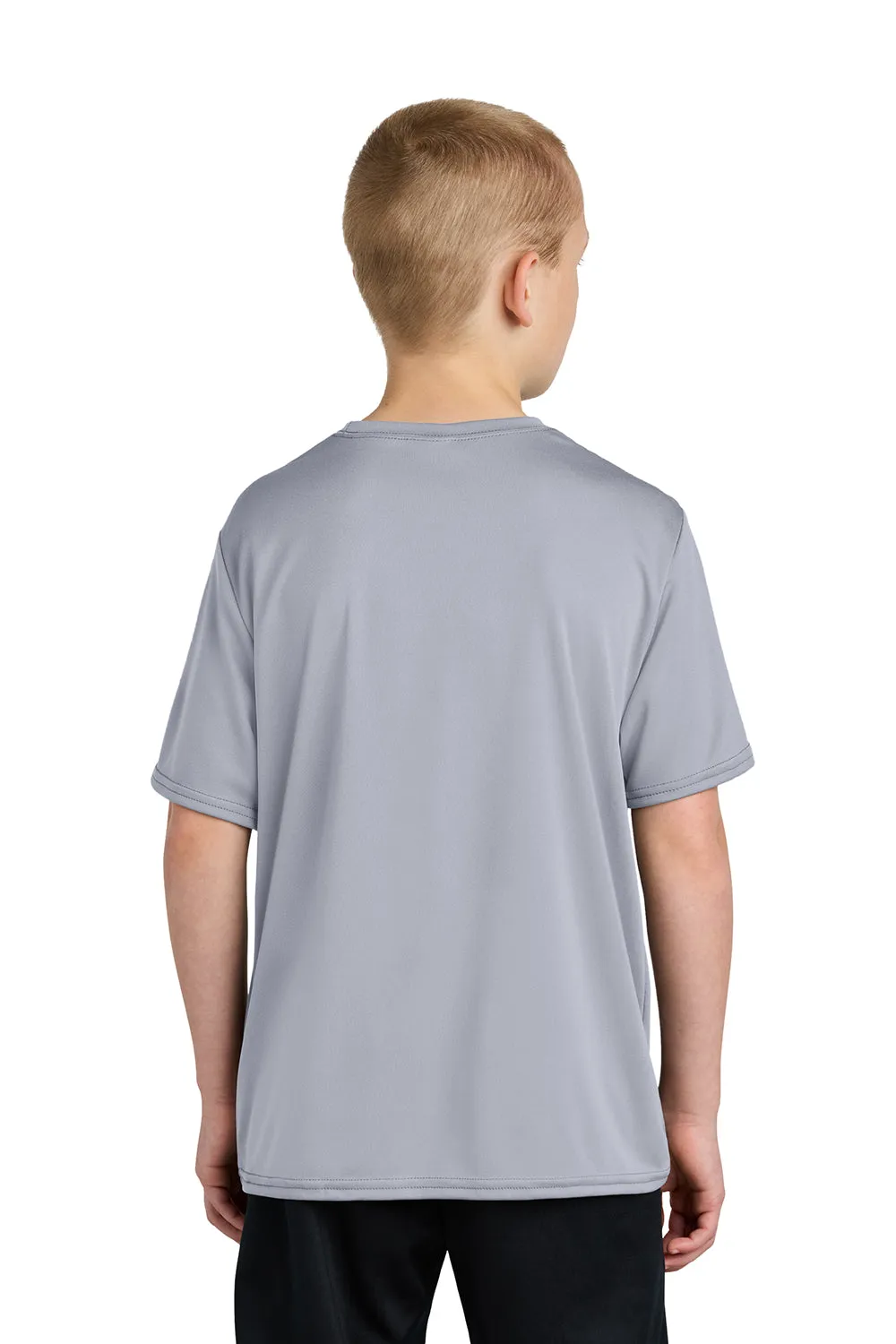 Port & Company Youth Dry Zone Performance Moisture Wicking Short Sleeve Crewneck T-Shirt - Silver Grey