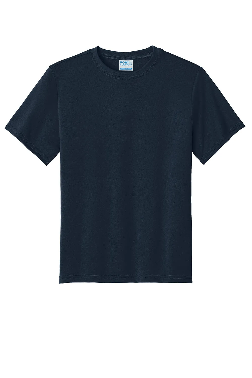 Port & Company Youth Dry Zone Performance Moisture Wicking Short Sleeve Crewneck T-Shirt - True Navy Blue