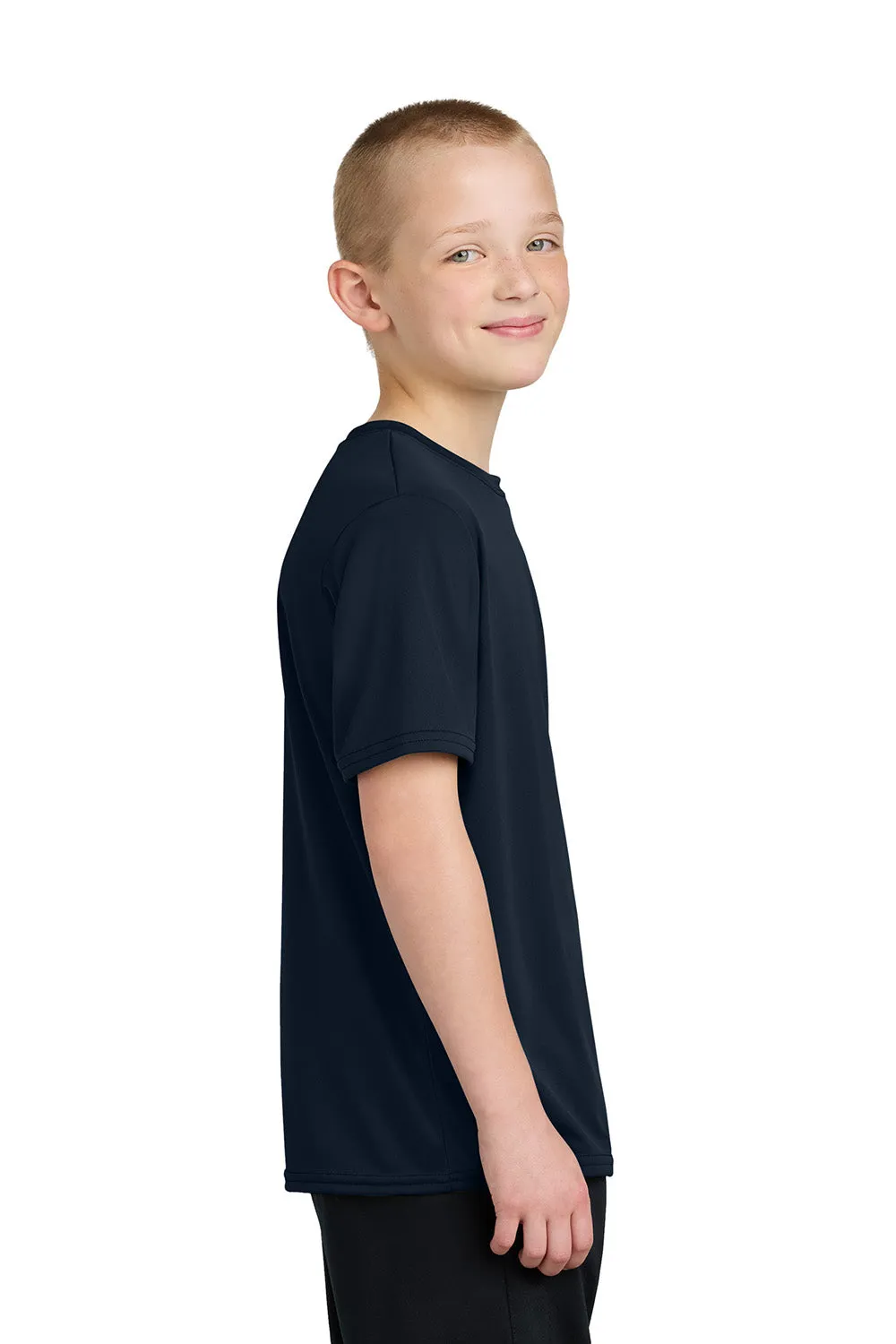 Port & Company Youth Dry Zone Performance Moisture Wicking Short Sleeve Crewneck T-Shirt - True Navy Blue