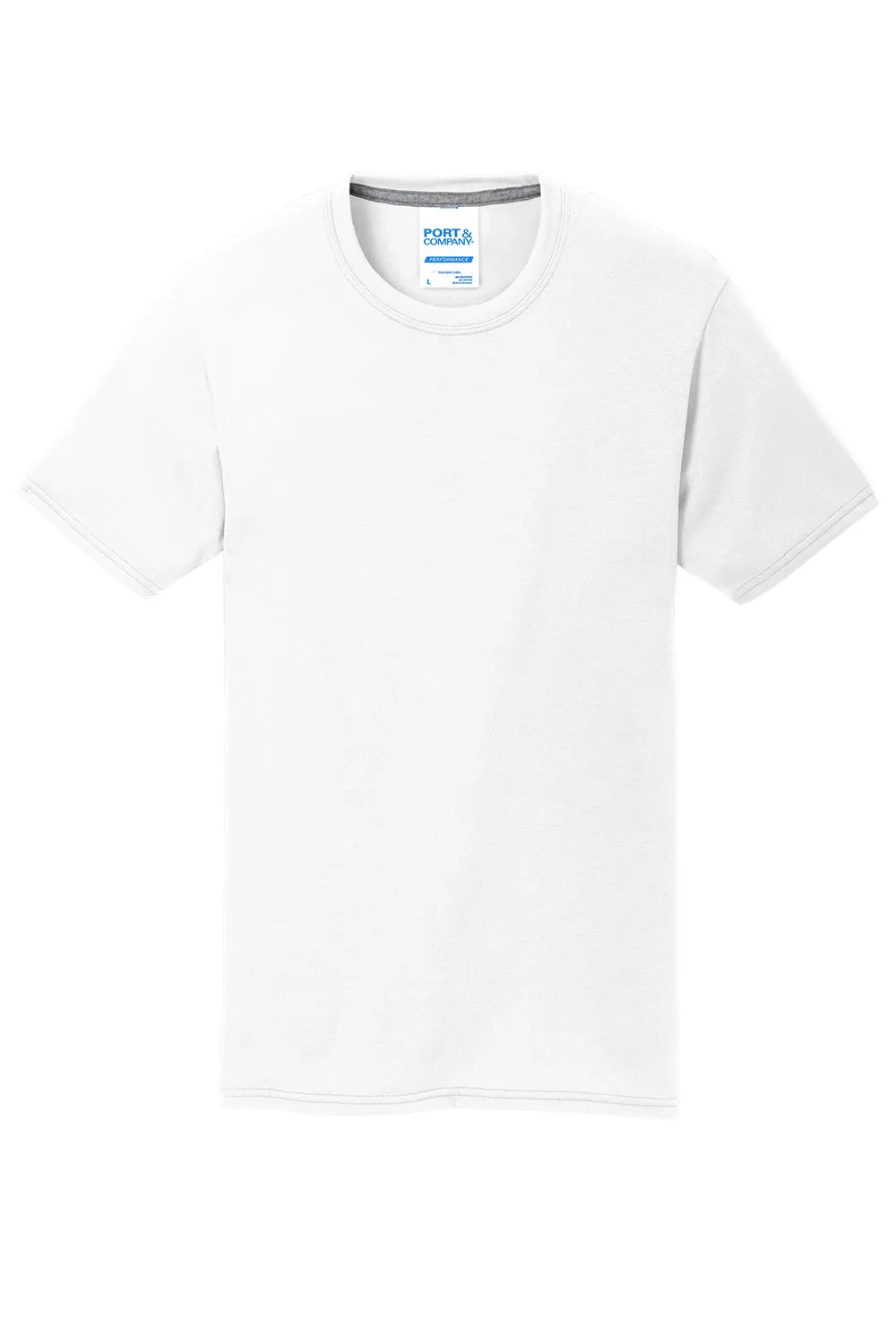 Port & Company Youth Dry Zone Performance Moisture Wicking Short Sleeve Crewneck T-Shirt - White