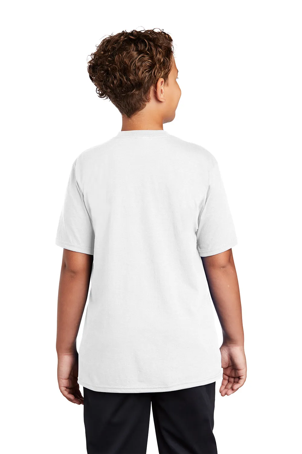 Port & Company Youth Dry Zone Performance Moisture Wicking Short Sleeve Crewneck T-Shirt - White