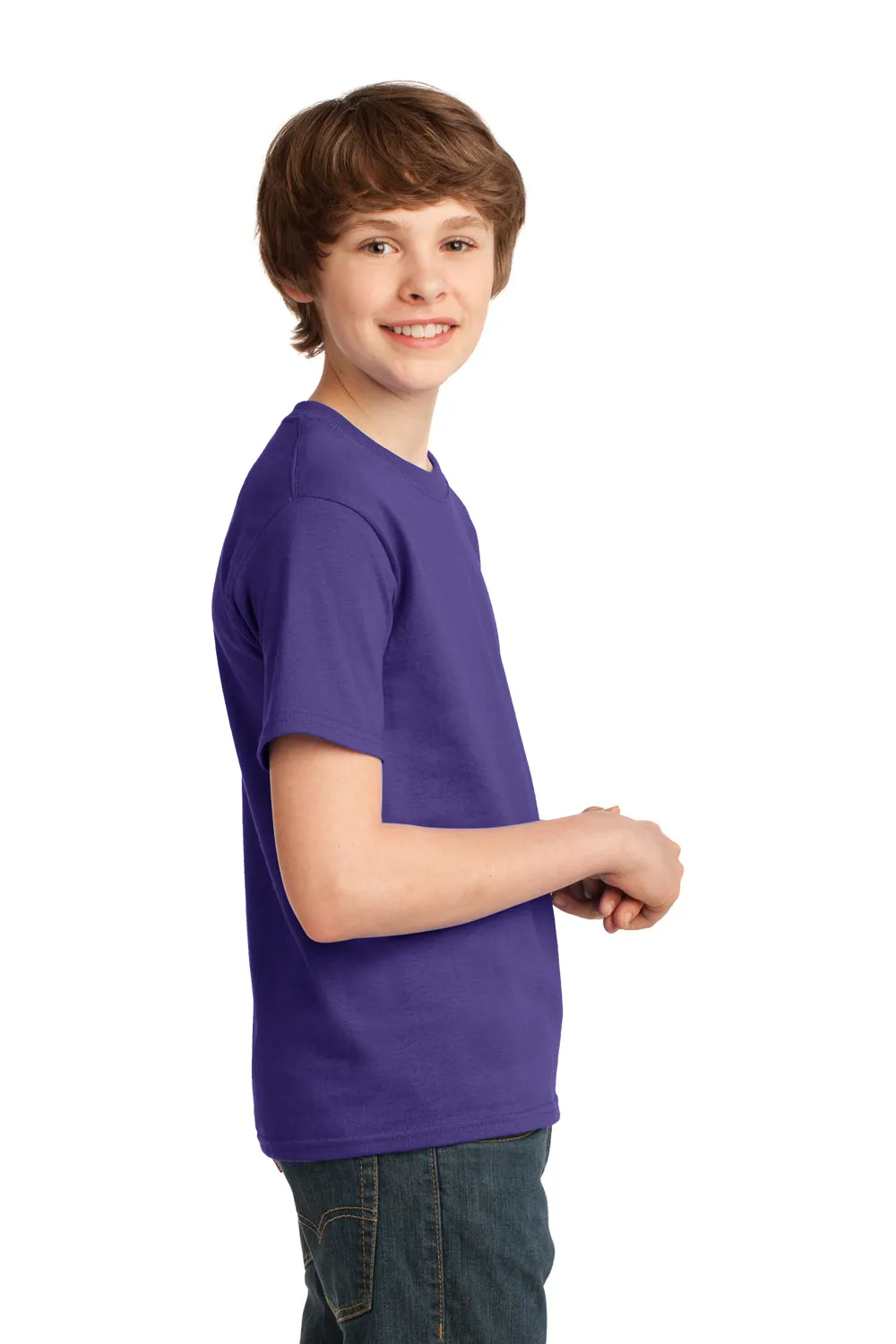 Port & Company Youth Essential Short Sleeve Crewneck T-Shirt - Purple