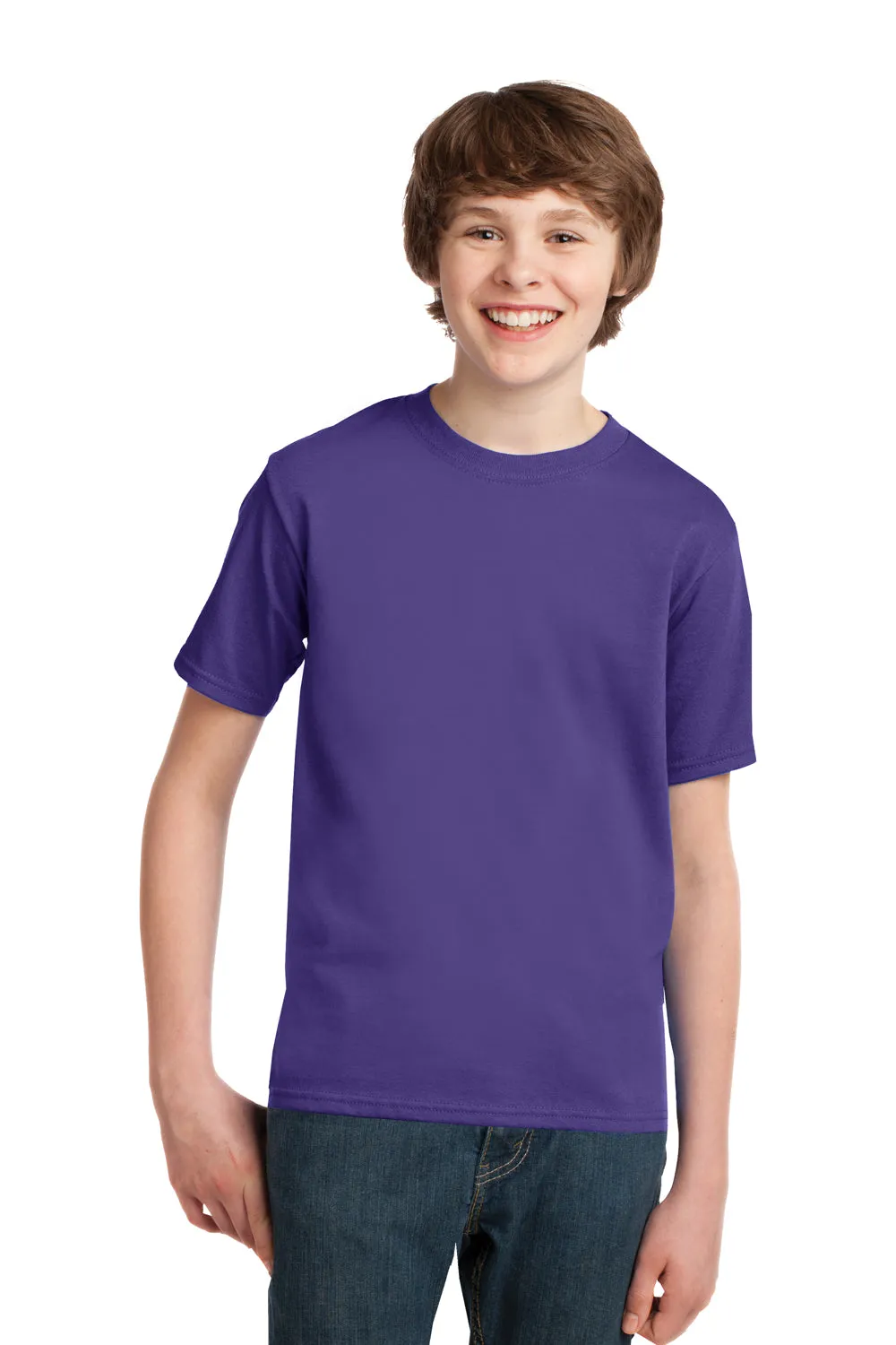 Port & Company Youth Essential Short Sleeve Crewneck T-Shirt - Purple