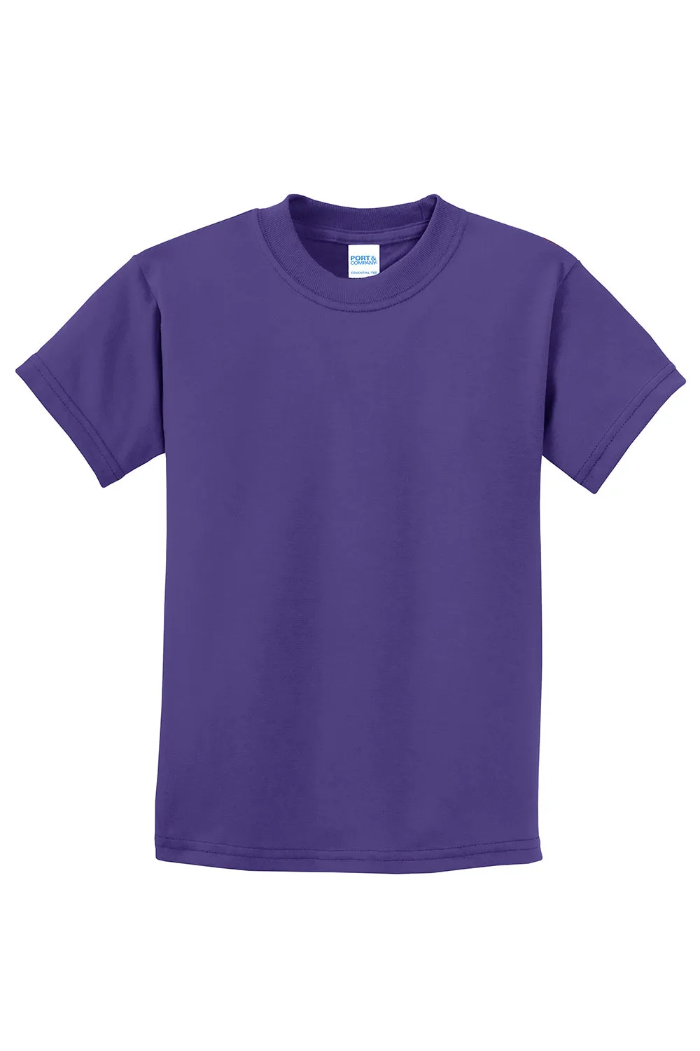 Port & Company Youth Essential Short Sleeve Crewneck T-Shirt - Purple