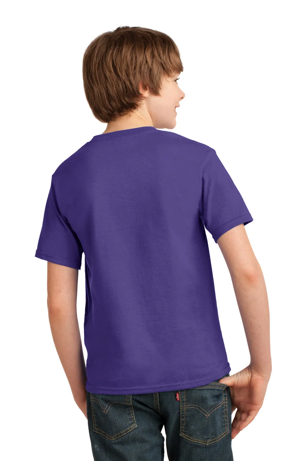 Port & Company Youth Essential Short Sleeve Crewneck T-Shirt - Purple