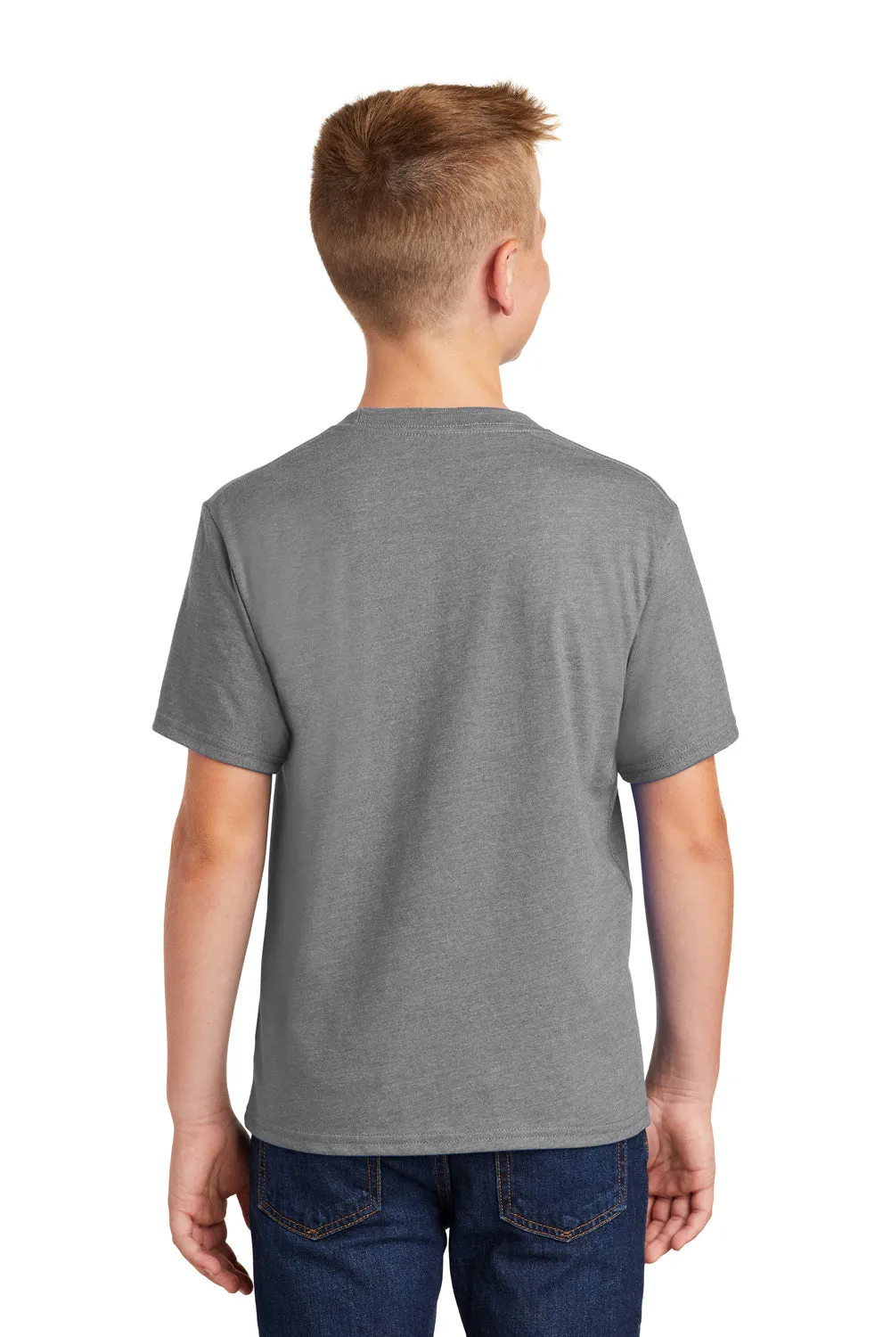 Port & Company Youth Fan Favorite Short Sleeve Crewneck T-Shirt - Heather Graphite Grey
