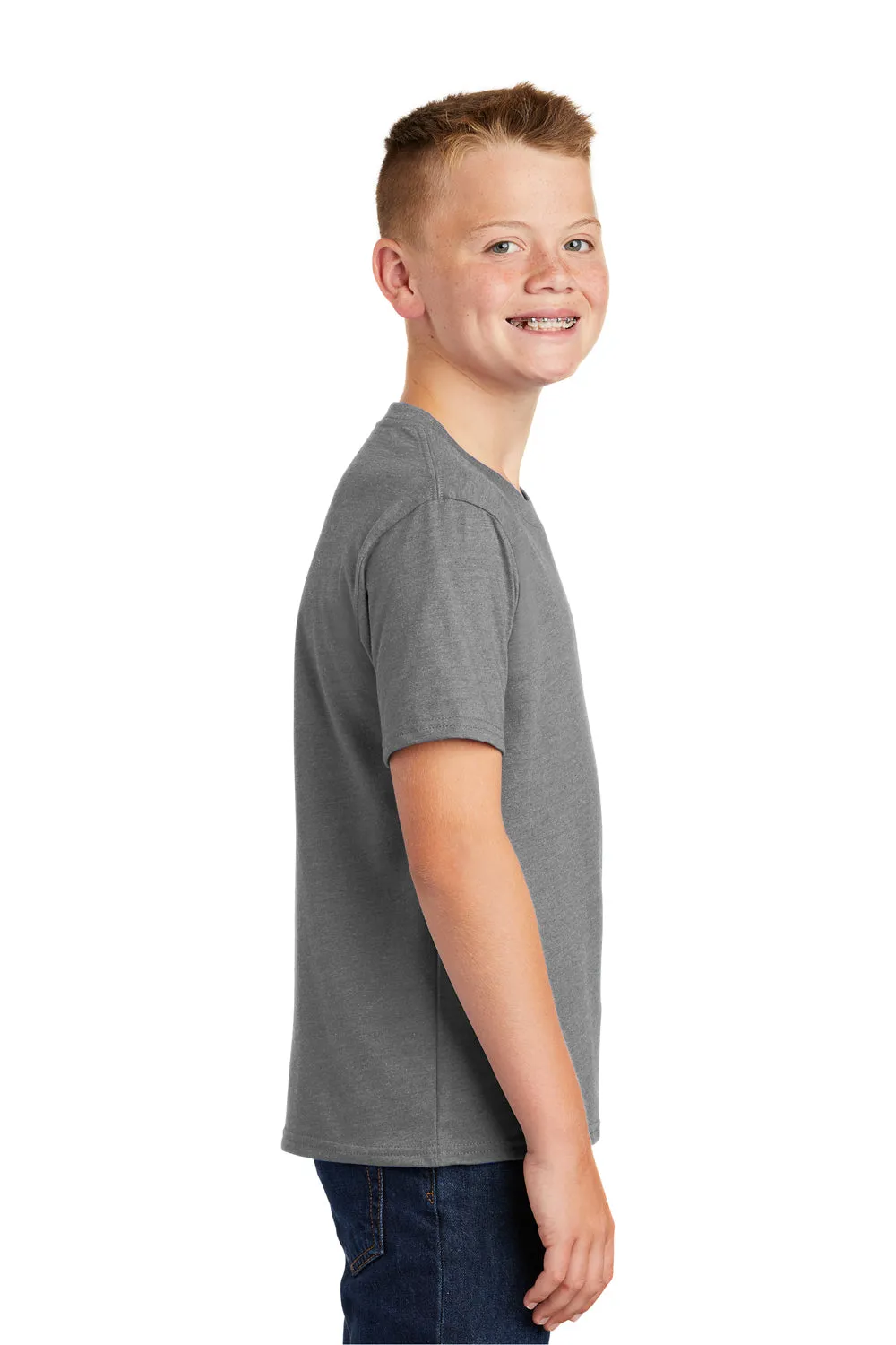Port & Company Youth Fan Favorite Short Sleeve Crewneck T-Shirt - Heather Graphite Grey