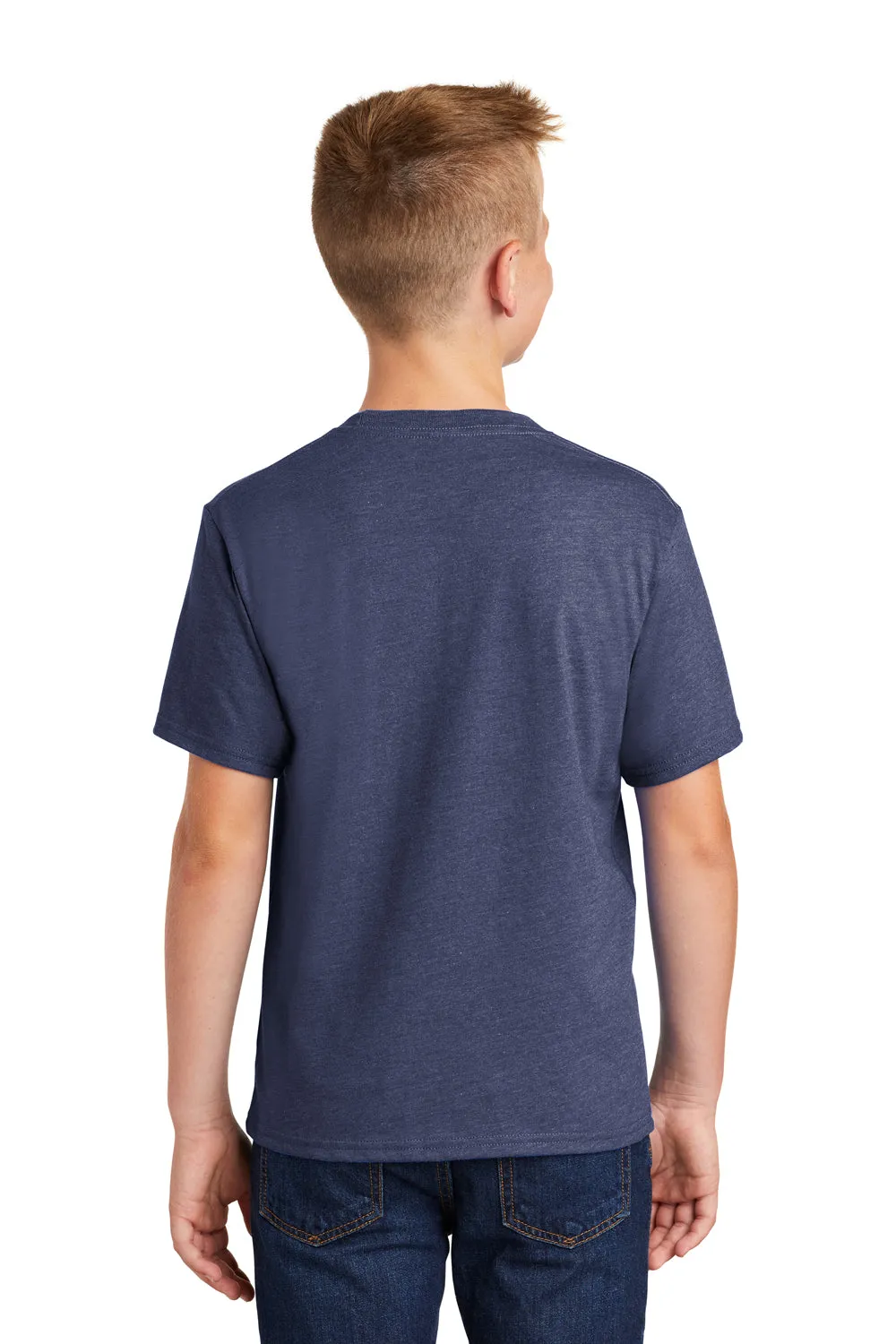 Port & Company Youth Fan Favorite Short Sleeve Crewneck T-Shirt - Heather Team Navy Blue