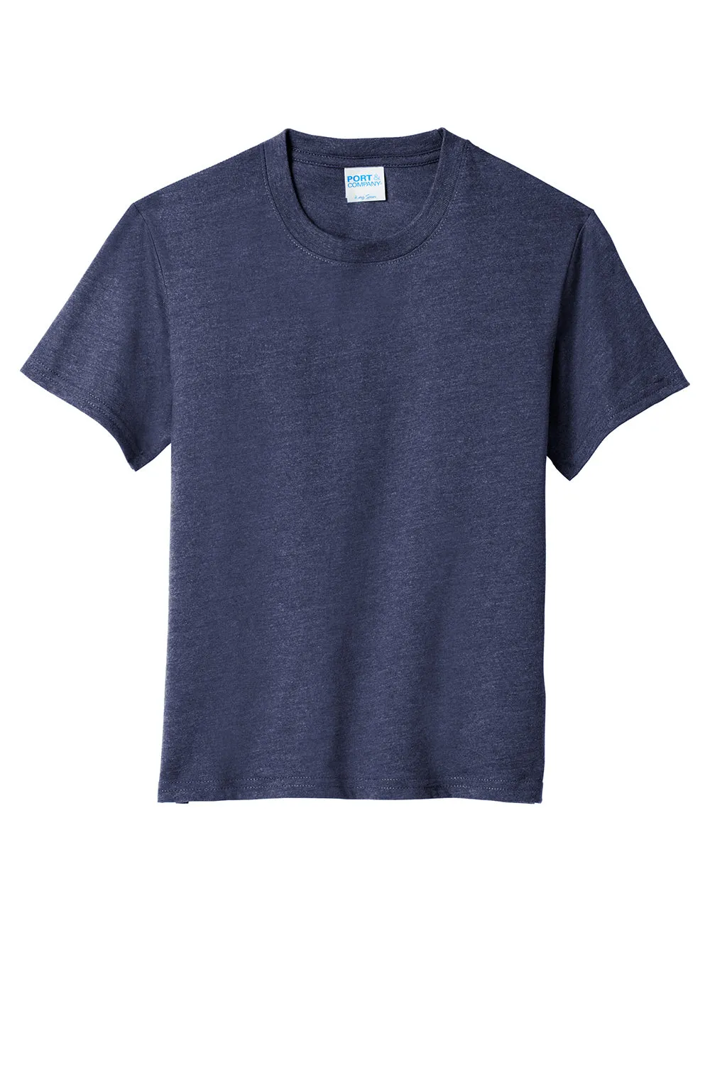 Port & Company Youth Fan Favorite Short Sleeve Crewneck T-Shirt - Heather Team Navy Blue