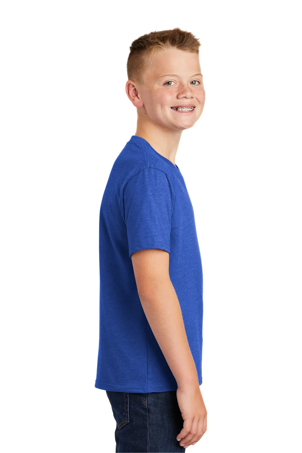 Port & Company Youth Fan Favorite Short Sleeve Crewneck T-Shirt - Heather True Royal Blue