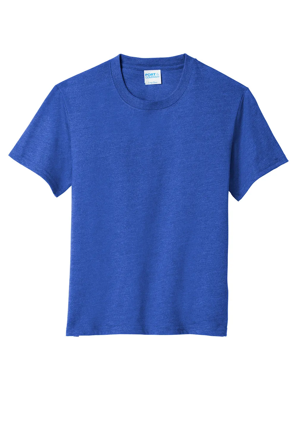Port & Company Youth Fan Favorite Short Sleeve Crewneck T-Shirt - Heather True Royal Blue