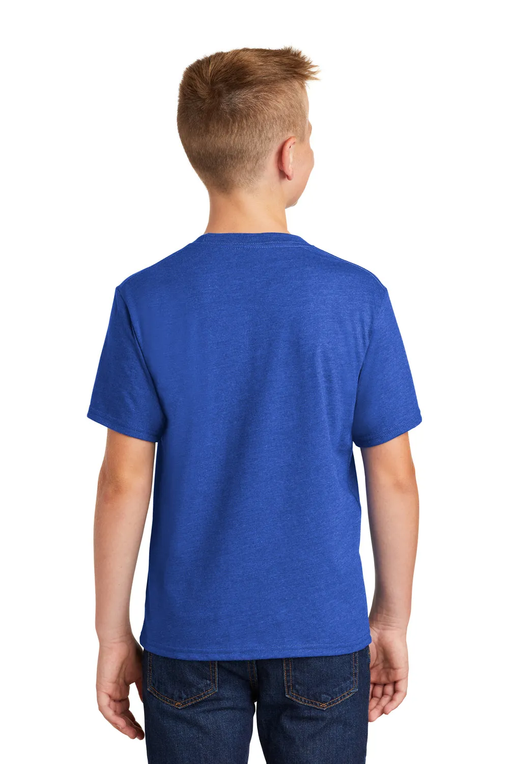Port & Company Youth Fan Favorite Short Sleeve Crewneck T-Shirt - Heather True Royal Blue