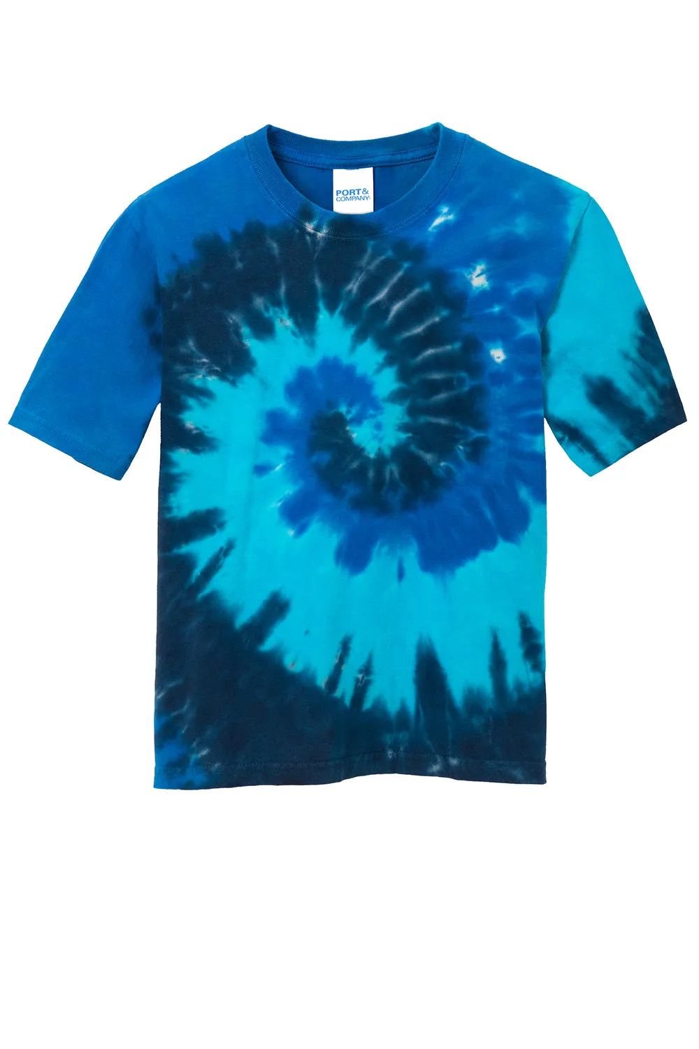 Port & Company Youth Tie-Dye Short Sleeve Crewneck T-Shirt - Ocean Rainbow