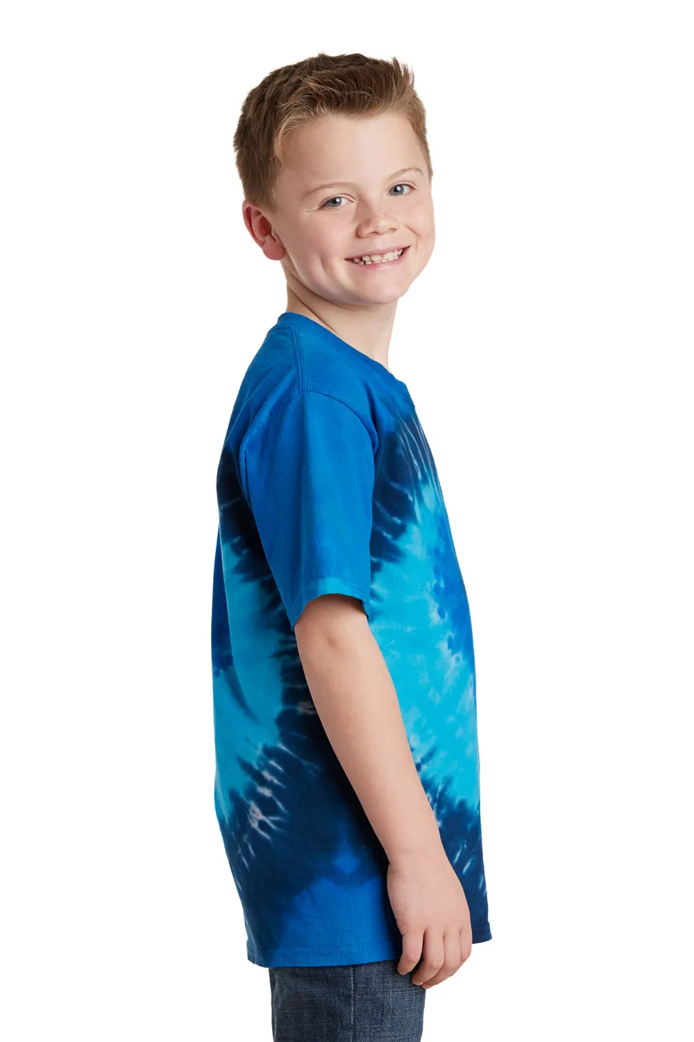 Port & Company Youth Tie-Dye Short Sleeve Crewneck T-Shirt - Ocean Rainbow