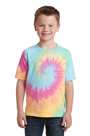 Port & Company Youth Tie-Dye Short Sleeve Crewneck T-Shirt - Pastel Rainbow