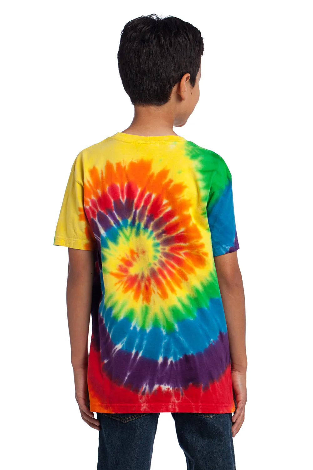 Port & Company Youth Tie-Dye Short Sleeve Crewneck T-Shirt - Rainbow