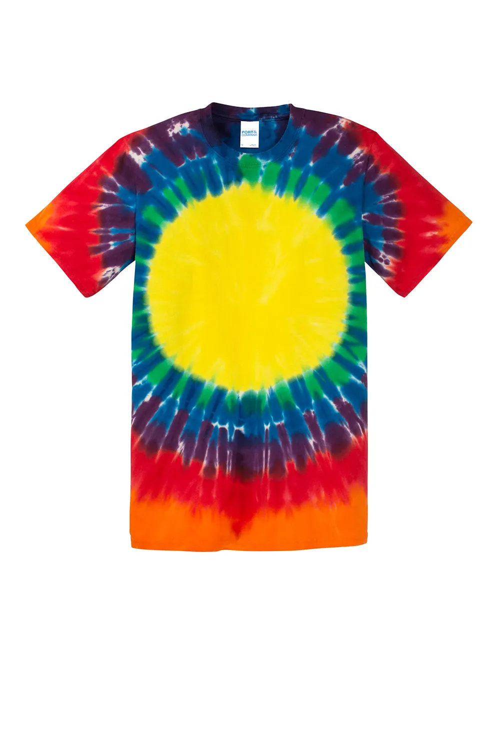 Port & Company Youth Tie-Dye Short Sleeve Crewneck T-Shirt - Rainbow