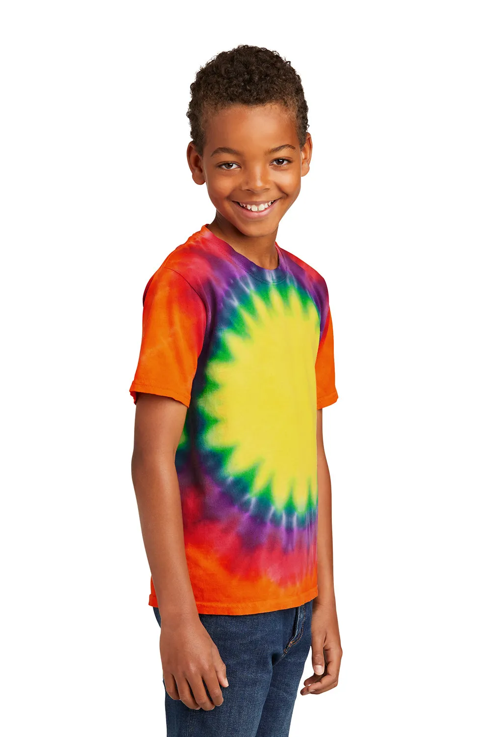 Port & Company Youth Tie-Dye Short Sleeve Crewneck T-Shirt - Rainbow