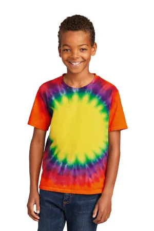 Port & Company Youth Tie-Dye Short Sleeve Crewneck T-Shirt - Rainbow