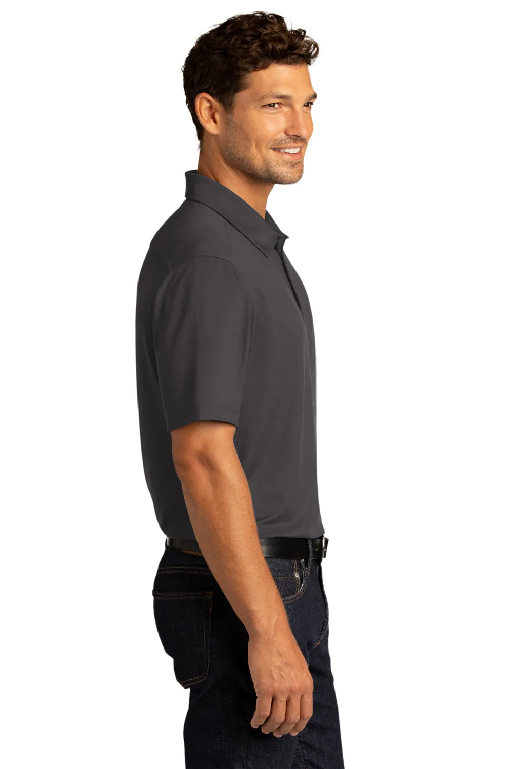 Port Authority Mens City Moisture Wicking Short Sleeve Polo Shirt - Graphite Grey