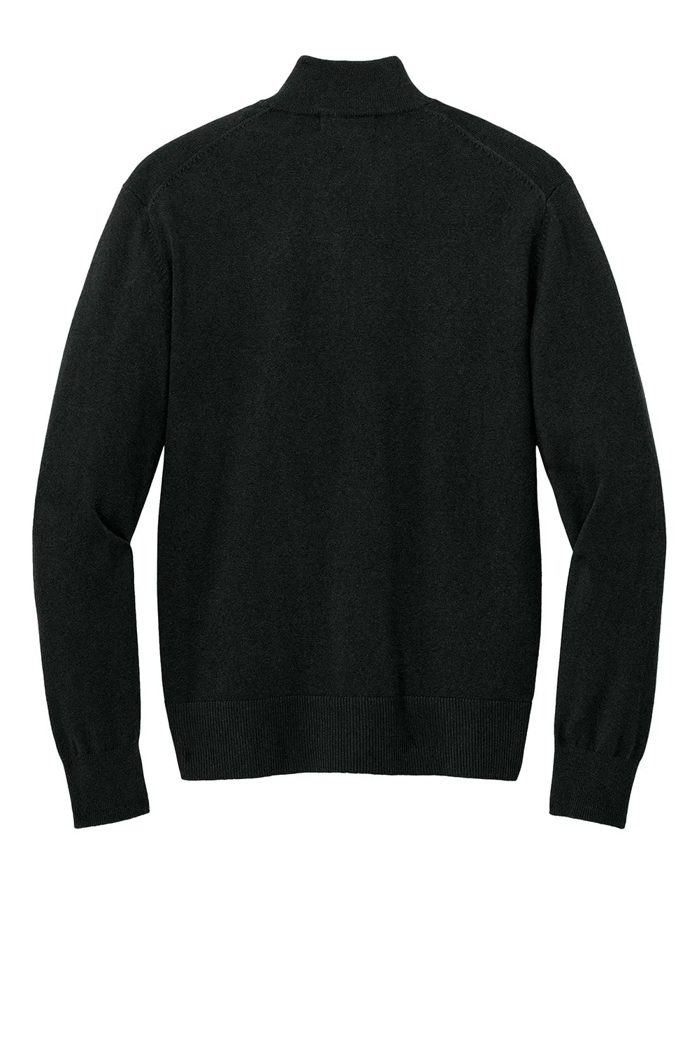 Port Authority Mens Easy Care Long Sleeve 1/4 Zip Sweater - Deep Black