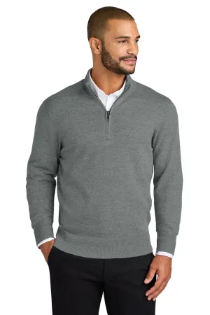 Port Authority Mens Easy Care Long Sleeve 1/4 Zip Sweater - Heather Medium Grey
