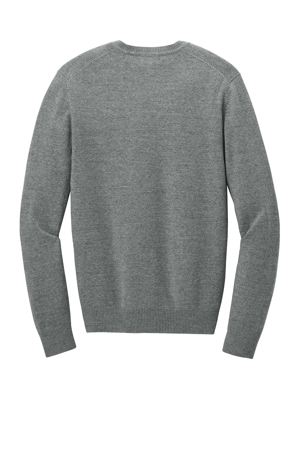 Port Authority Mens Easy Care Long Sleeve V-Neck Sweater - Heather Medium Grey