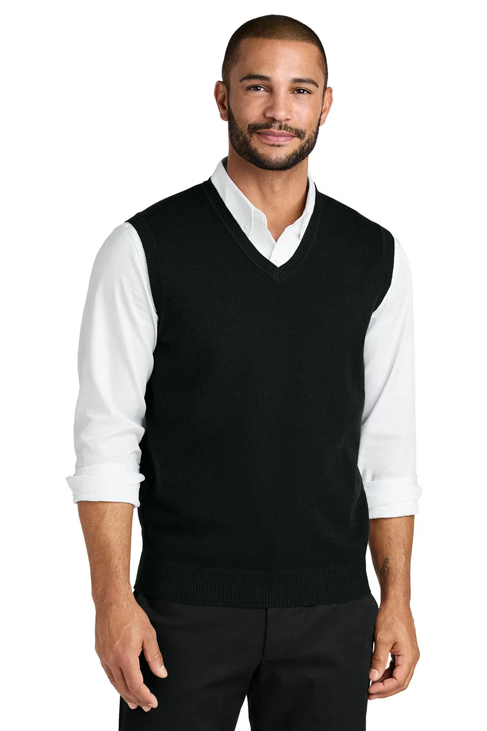 Port Authority Mens Easy Care V-Neck Sweater Vest - Deep Black