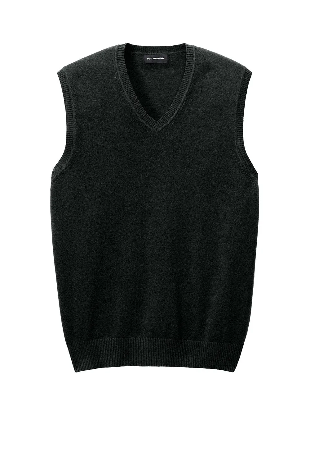 Port Authority Mens Easy Care V-Neck Sweater Vest - Deep Black