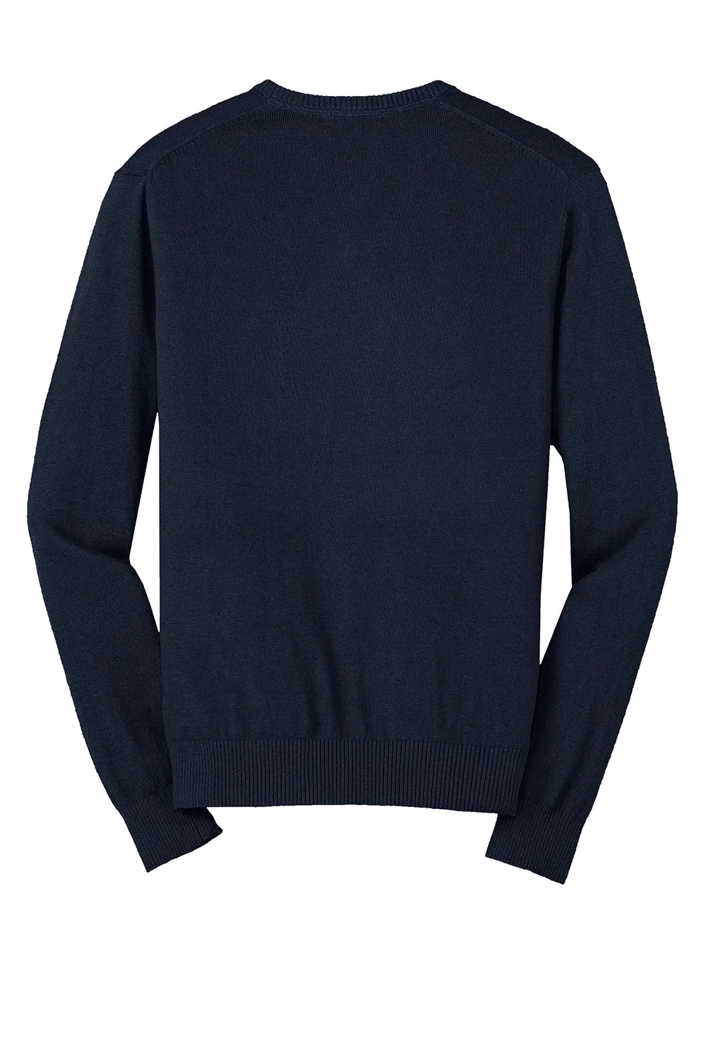 Port Authority Mens Long Sleeve V-Neck Sweater - Navy Blue - Closeout