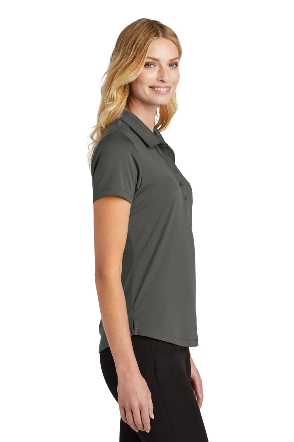 Port Authority Womens C-Free Performance Moisture Wicking Short Sleeve Polo Shirt - Steel Grey