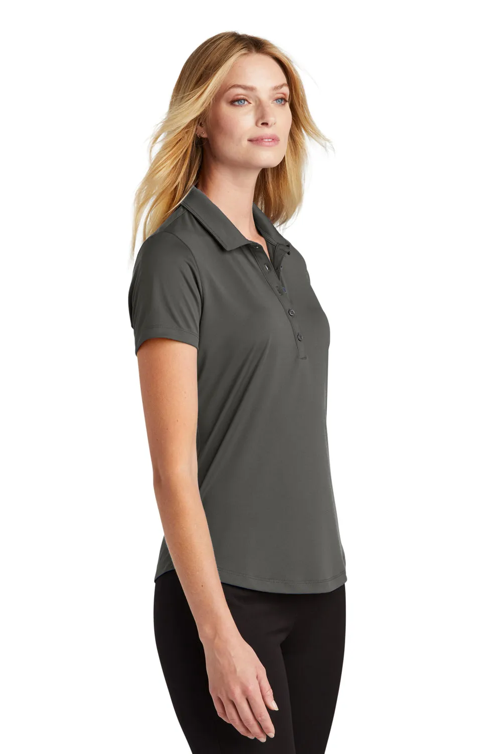 Port Authority Womens C-Free Performance Moisture Wicking Short Sleeve Polo Shirt - Steel Grey