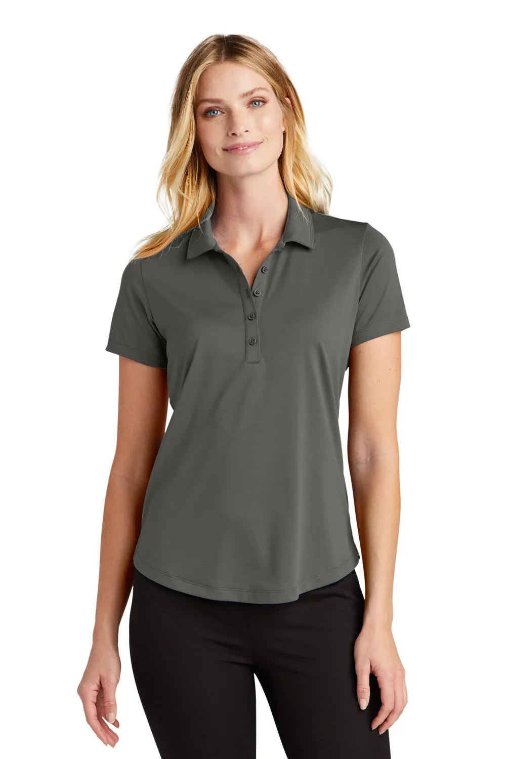 Port Authority Womens C-Free Performance Moisture Wicking Short Sleeve Polo Shirt - Steel Grey