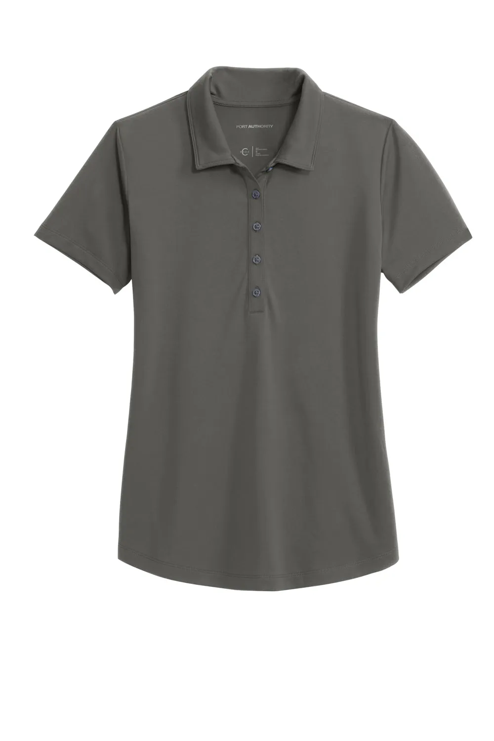 Port Authority Womens C-Free Performance Moisture Wicking Short Sleeve Polo Shirt - Steel Grey