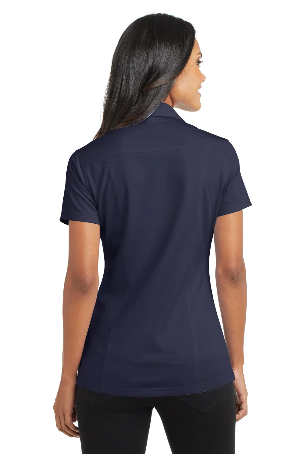 Port Authority Womens Dimension Moisture Wicking Short Sleeve Polo Shirt - Dark Navy Blue - Closeout
