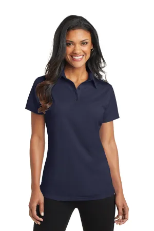 Port Authority Womens Dimension Moisture Wicking Short Sleeve Polo Shirt - Dark Navy Blue - Closeout
